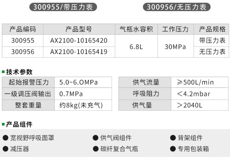 梅思安AX2100正压空气呼吸器10165420 (图3)